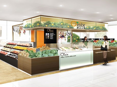 インターネットスーパー「Oisix」が初の実店舗を出店。全20種類以上の食材から組み合わせる「オーダーメードサラダ」などをそろえる（写真＝店舗イメージ）