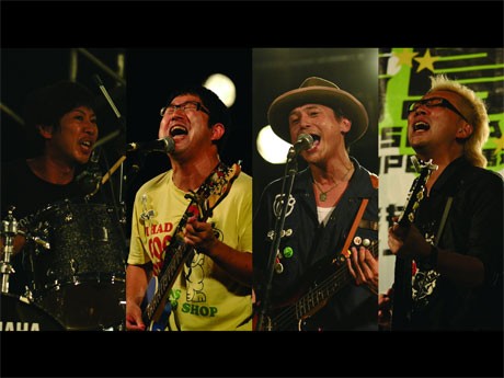 「猪苗代湖ズ」。写真左から松田晋二さん（THE BACK HORN）、山口隆さん（サンボマスター）、渡辺俊美さん（TOKYO No.1 SOUL SET）、箭内道彦さん