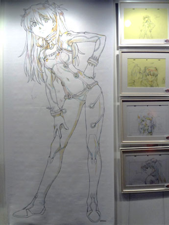店内には新劇場版の複製原画も展示している