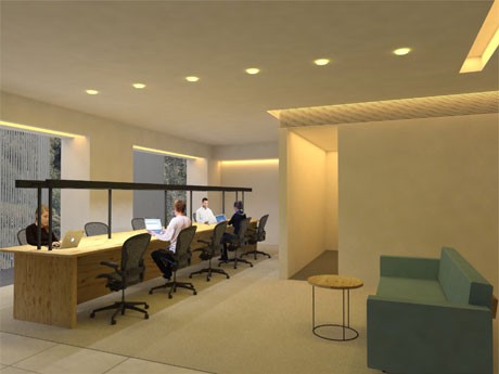 2部屋で計20席を用意するフリーアドレス席のイメージ