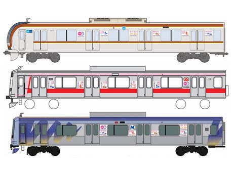 （写真上から）東京メトロ副都心線、東急東横線、横浜高速鉄道みなとみらい線