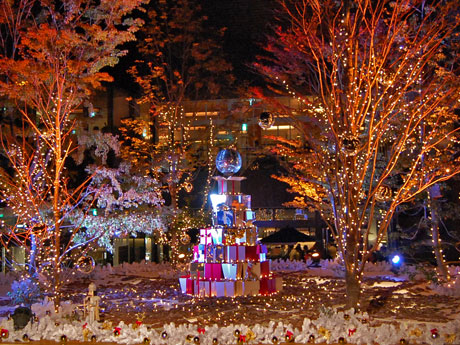 六角形のトップライトを中心に装飾する