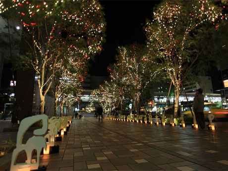 アーティストのナディム・カラムさんが作ったオブジェを展示する「古代の行列」（写真は昨年の様子）