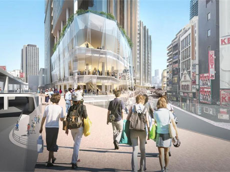 国道246号線西口2階デッキから望むアーバン・コアのイメージ