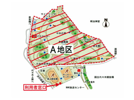 閉鎖されたA地区の地図