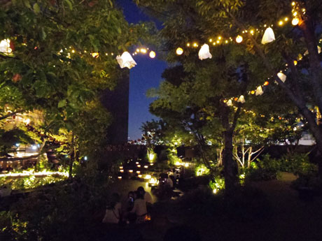 話し声や足音、音楽など音に反応してイルミネーションが点滅する