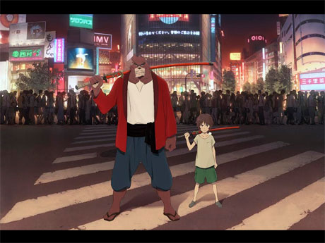 スクランブル交差点を背景にした「バケモノの子」キービジュアル