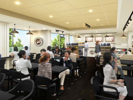 ビル2階に位置する表参道店の店内イメージ