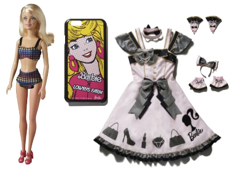 （左から）人形用着せ替え水着、スマホケース、ドレスセット