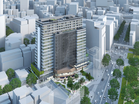 明治通り（原宿方面）から望む外観イメージ