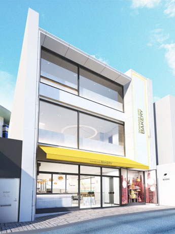 表参道の路地に面する店舗外観イメージ