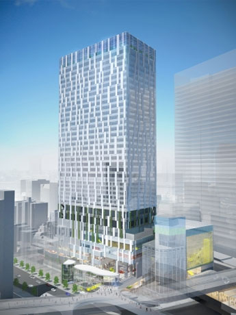 地上35階・地下4階、高さ約180メートルになる新築ビルのイメージ