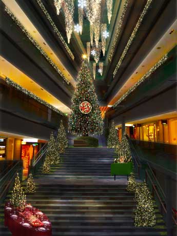 高さ8メートルのツリーなど「人々が集う場所」をテーマにしたイルミネーション装飾のイメージ