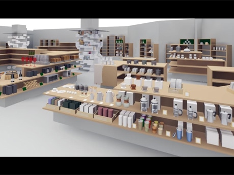 デモンストレーションを行うカフェカウンター（写真手前）などを新設する3階「COOK＆DINE」のイメージ