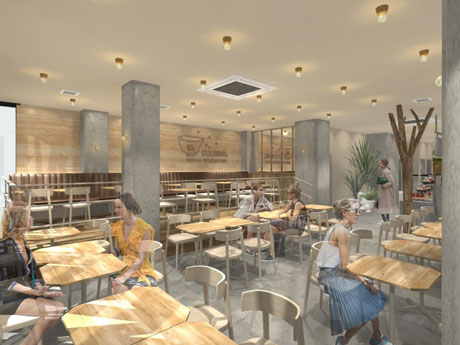 82席を用意する店内のイメージ