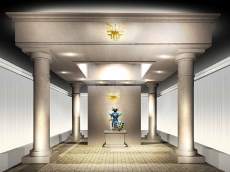 等身大スケールで制作するロトの剣や鎧などの装備品が並ぶエリアのイメージ