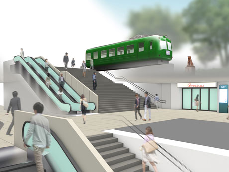 8番出入り口に新設される地下1階〜地上をつなぐエスカレーターのイメージ（提供：東急電鉄）