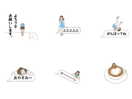 「OL人形」のLINEアニメーションスタンプのイメージ