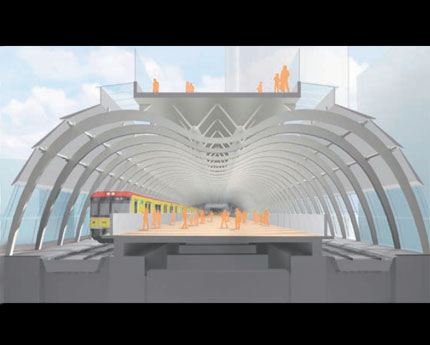 移設工事後の銀座線渋谷駅ホームのイメージ