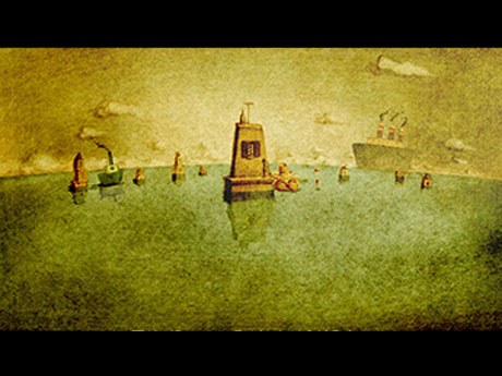 海の上で暮らす孤独な老人を描いた「つみきのいえ」より&copy;ROBOT