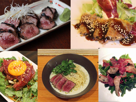 参加店舗で提供されるクジラ肉料理の一部