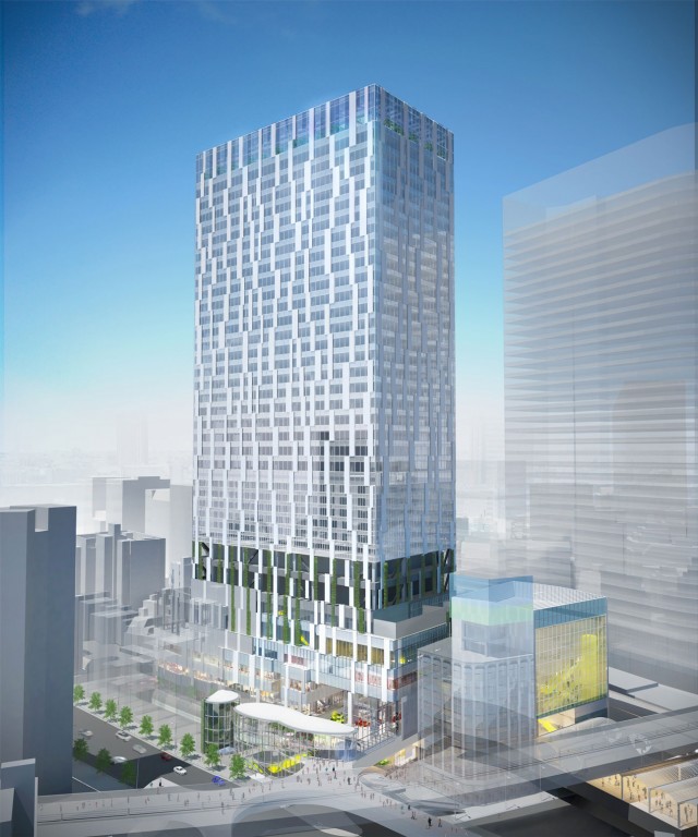 北西から望む「渋谷ストリーム」の外観イメージ（画像提供＝東急電鉄）