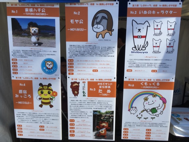 投票で人気を競った渋谷の非公認キャラ（しぶキャラ）6体