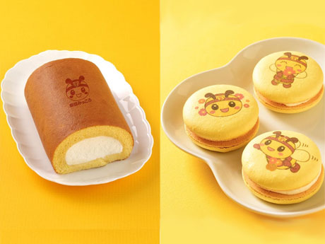 限定販売する「原宿はちみつ」を使ったロールケーキとマカロン