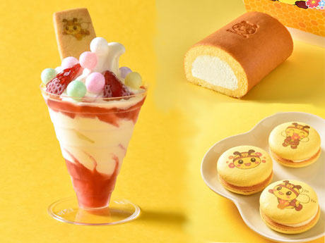 「蜂蜜の日」限定ソフトクリーム（写真左、648円）など「原宿はちみつ」を使ったスイーツ