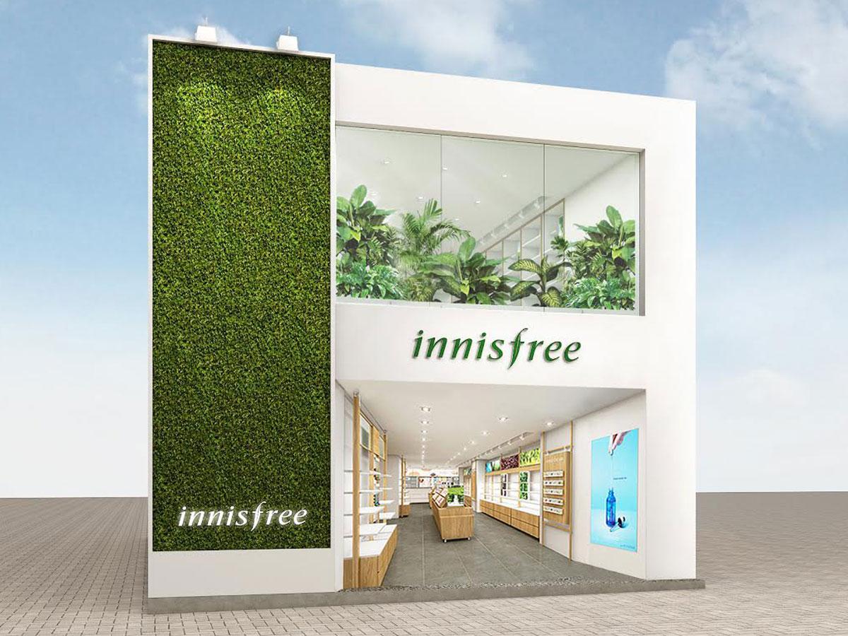 白と緑を基調にする店舗外観イメージ