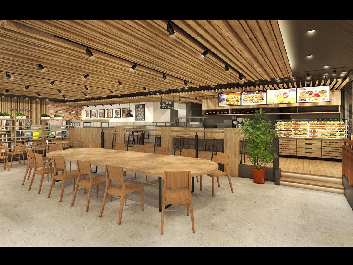 木目を基調にする店舗のイメージ