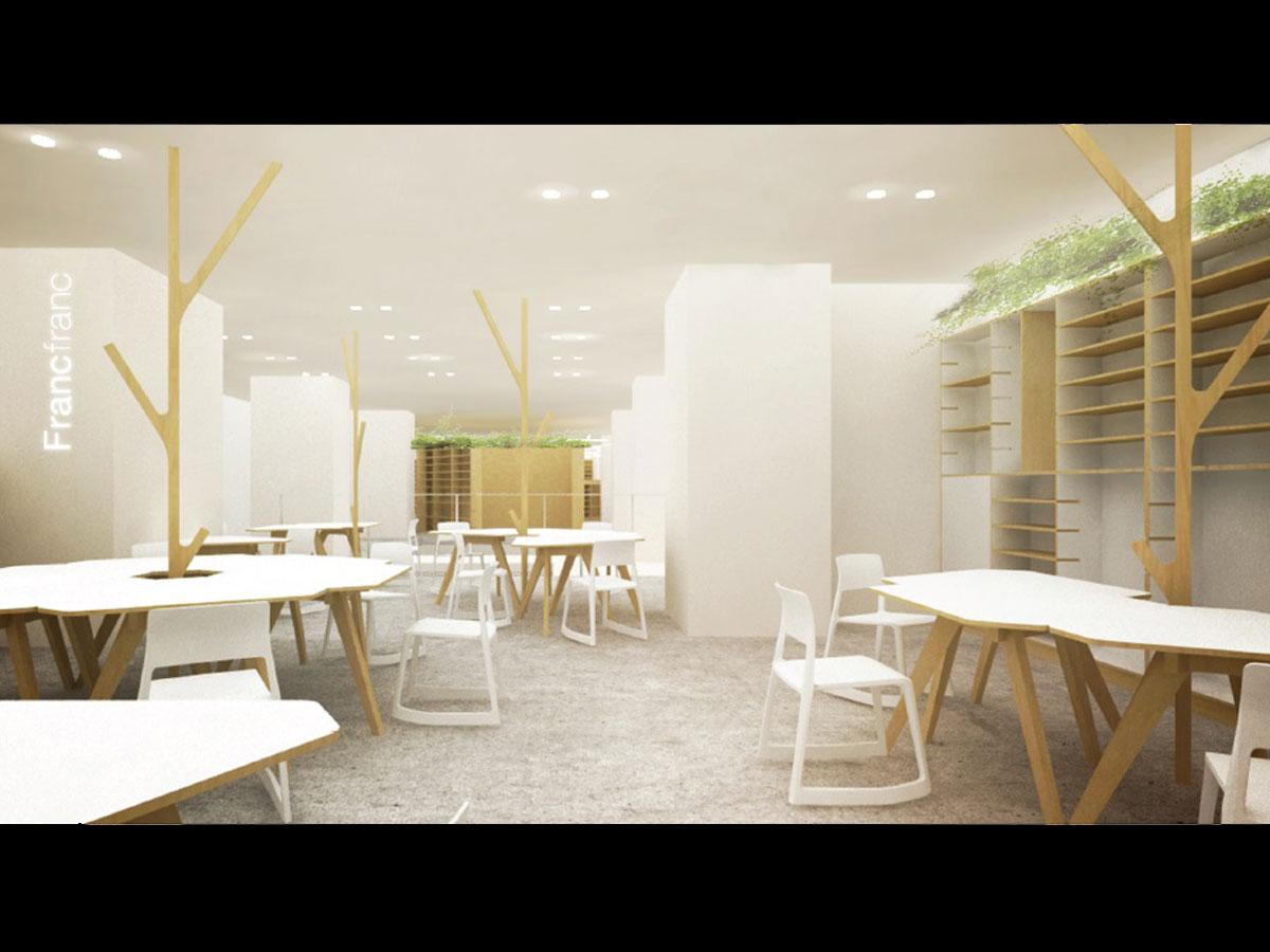 スタジオ内のワーキングスペースのイメージ