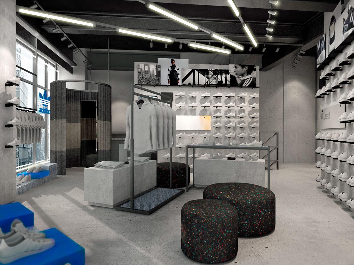 既存店舗では導入していない什器を配置する店内イメージ