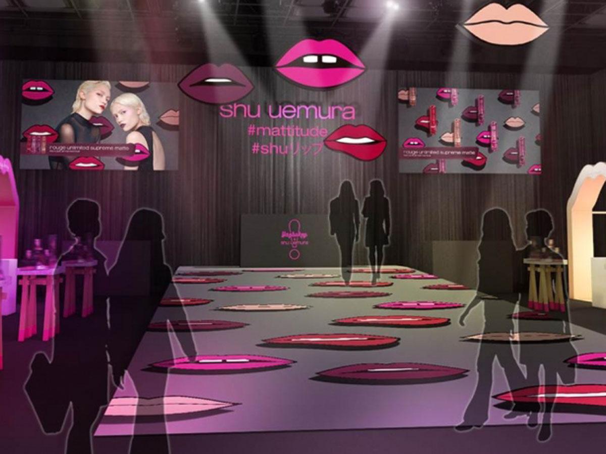 「shu uemura」と仏「Yazbukey」のコラボリップン発売記念イベントの会場イメージ