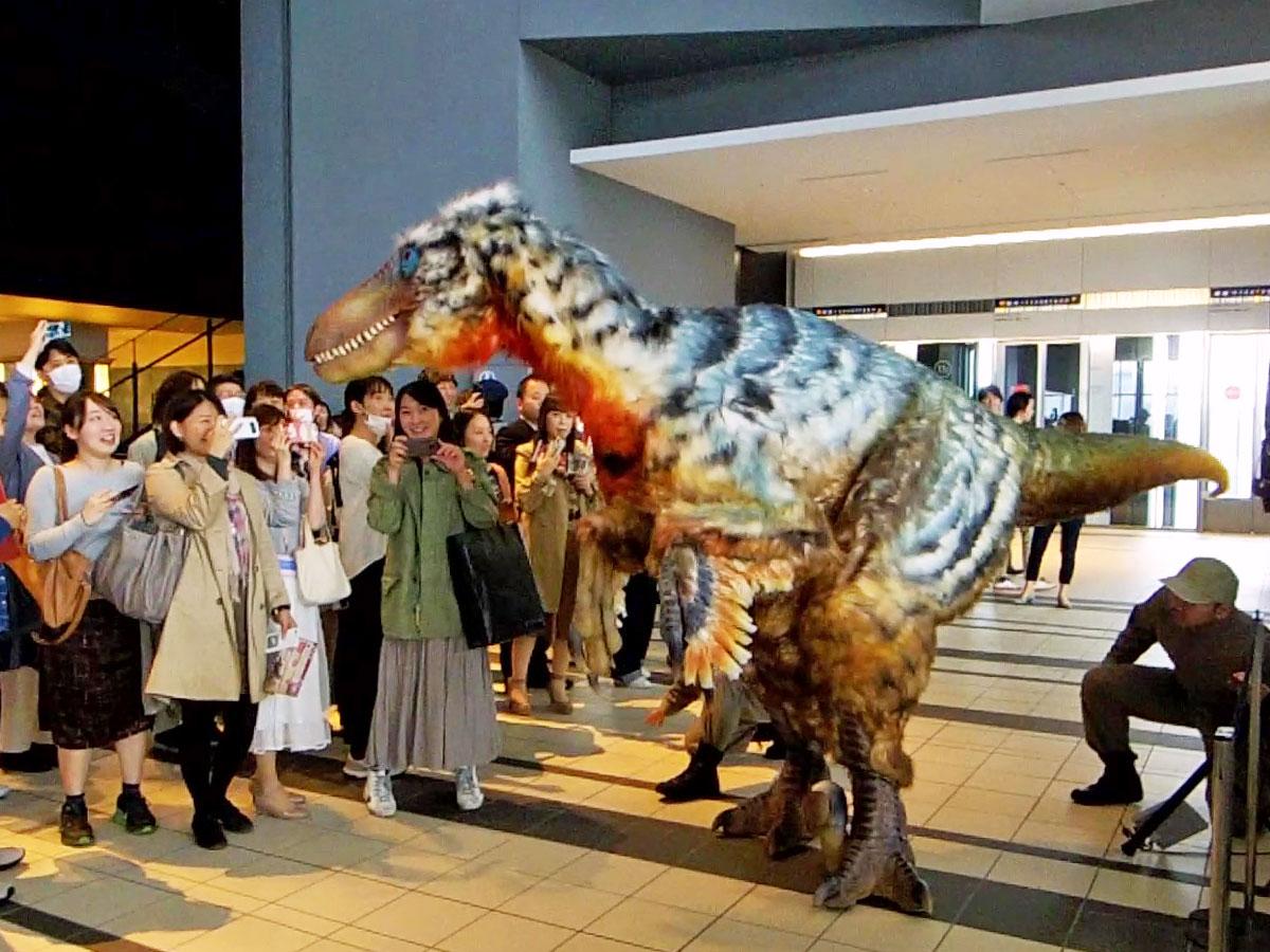 集まった人たちは驚きの声を上げながら写真を撮るなどして楽しんだ