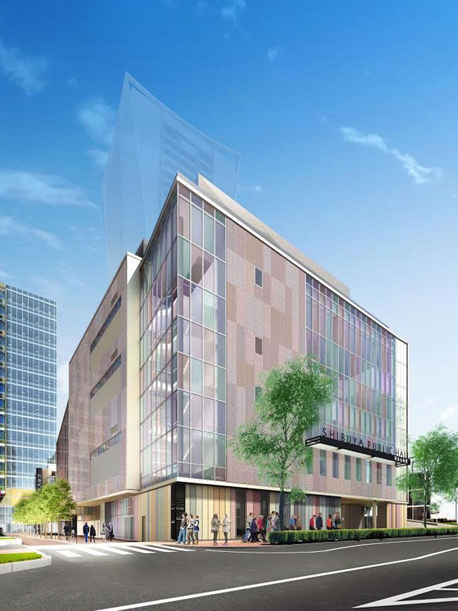 公園通り側からの新しい「渋谷公会堂」外観イメージ