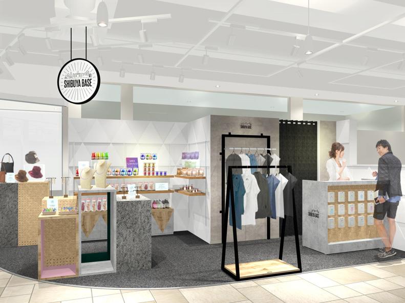 ECプラットフォーム「BASE」初の常設店（イメージ）。ハンガーラックやミラー、トルソー、レジ、無線LANなど出店時に必要となるほとんどのものを完備する