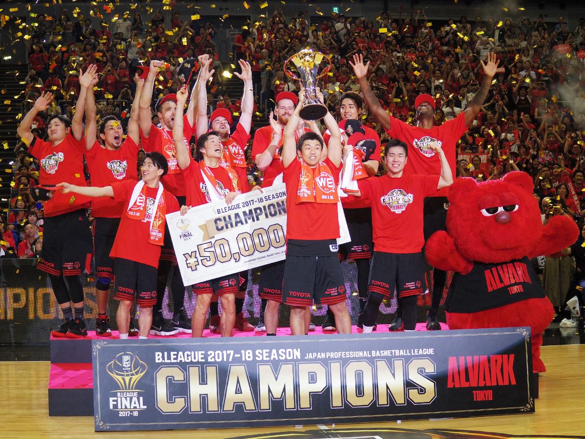 優勝したアルバルク東京の選手たち