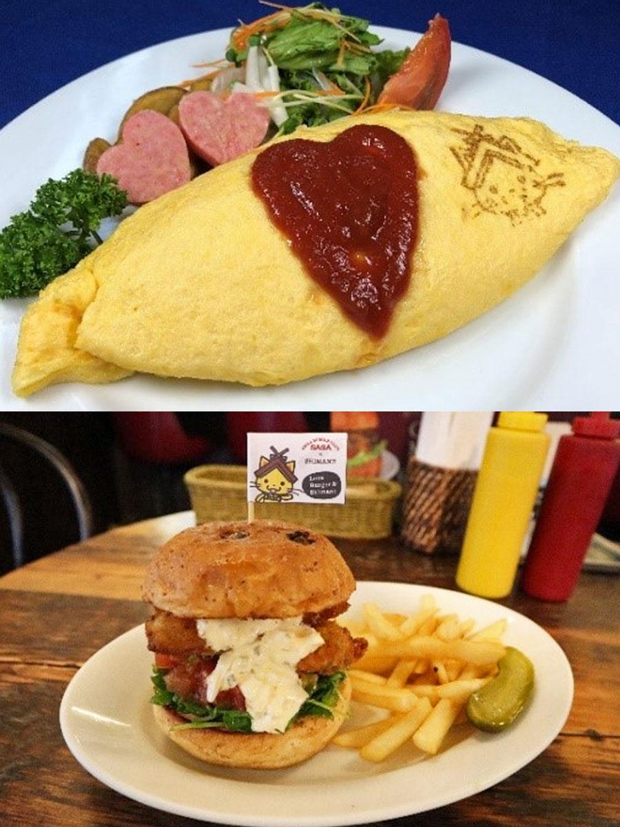 期間中提供されるオムライスとバーガーのイメージ