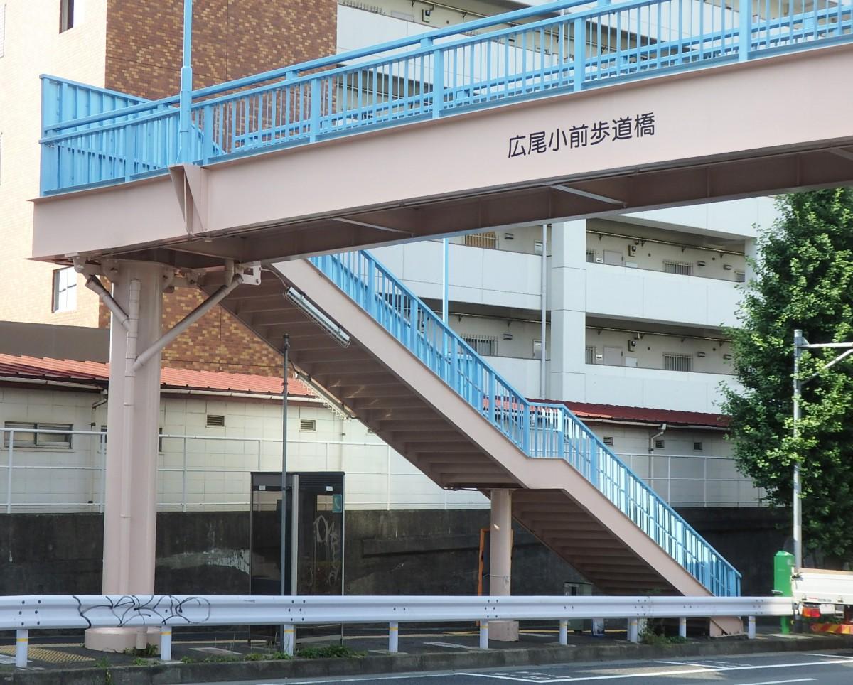 ツアーの中で回る歩道橋の一つ「広尾小前歩道橋」