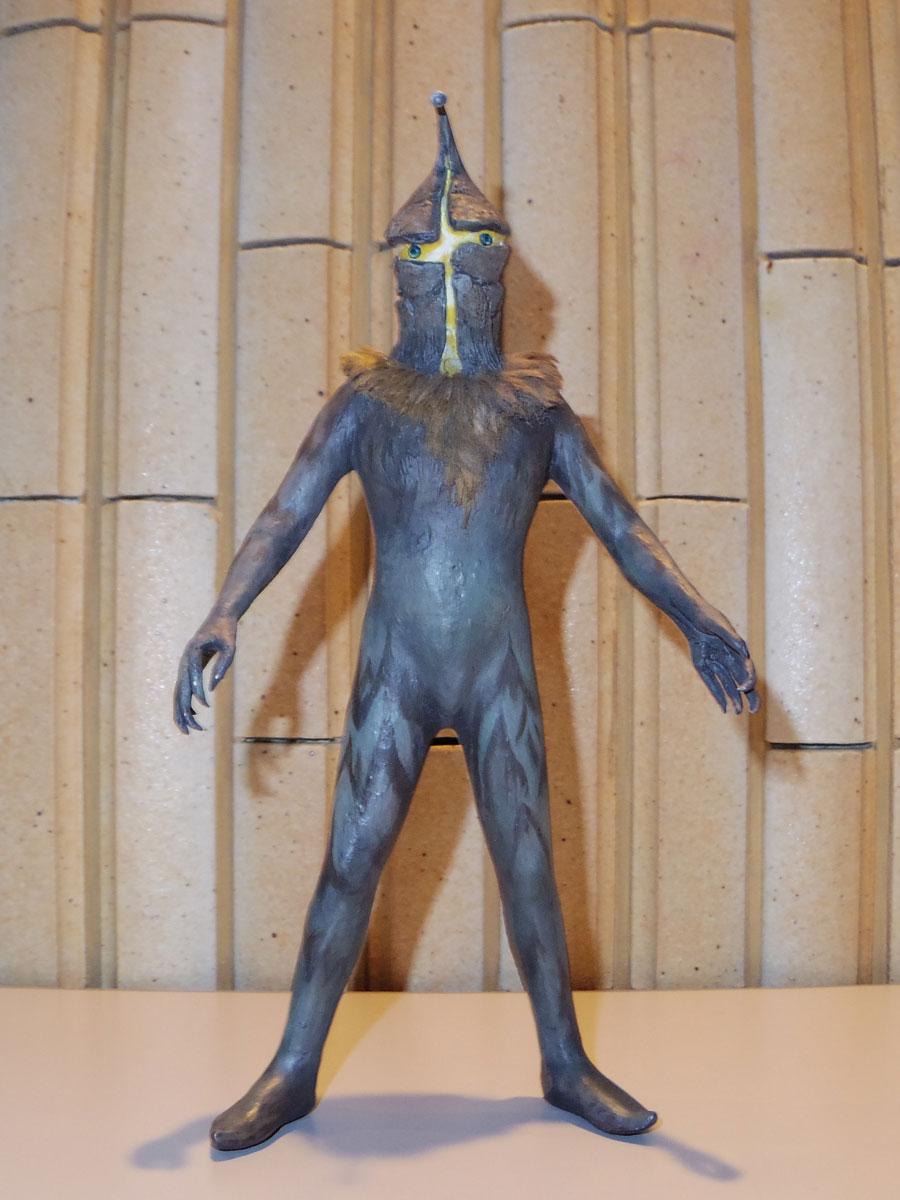 画家・高山良策が制作した原型を元にする怪獣人形「アムール人」のイメージ