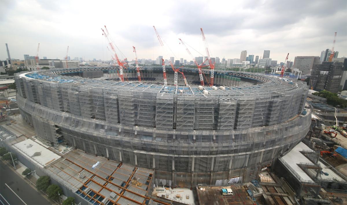 工事が進む新国立競技場（西側、画像＝JSC提供）