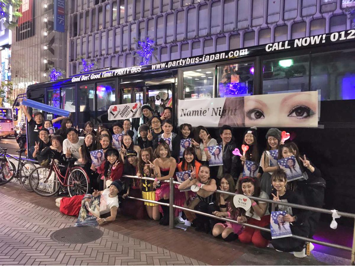 ナイトイベント出発地点の渋谷に集まった安室さんのファンたち