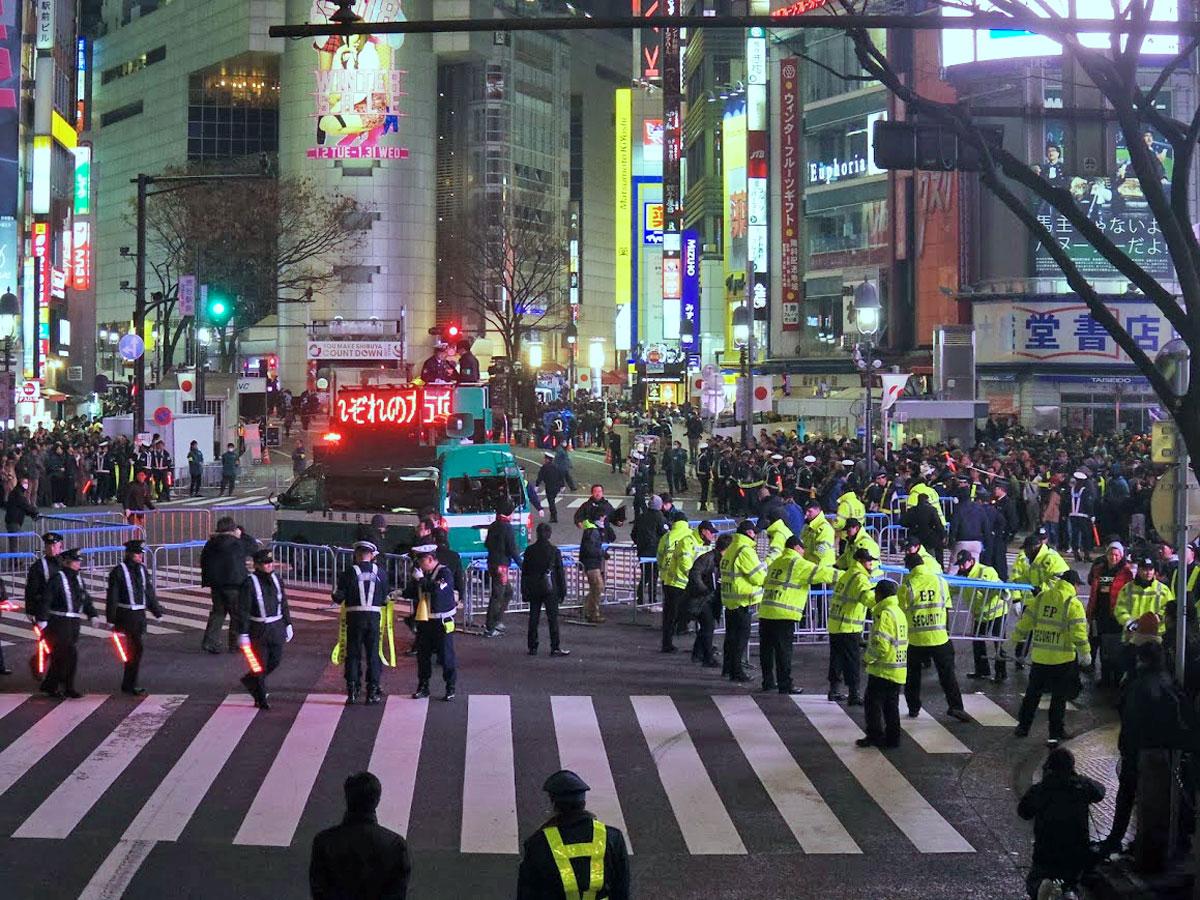 渋谷駅周辺などを交通規制した昨年の様子