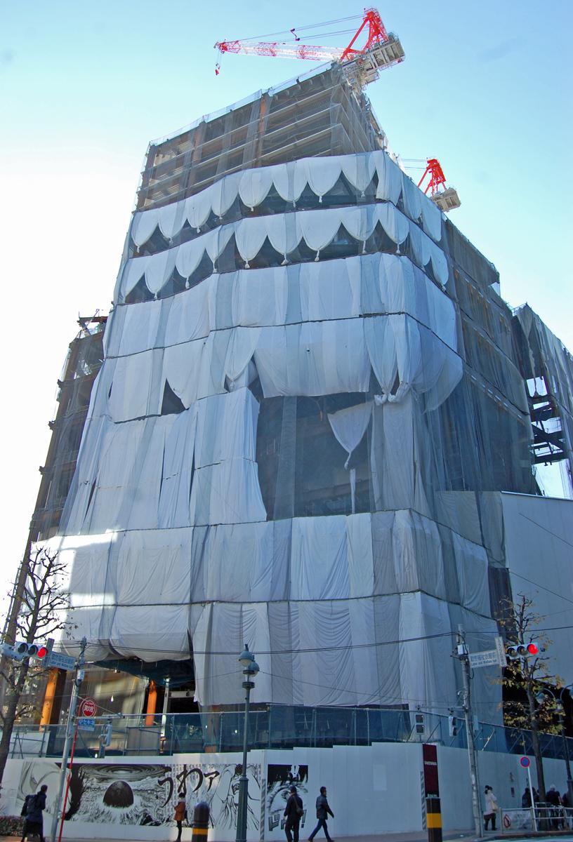 建て替え工事が進む「渋谷パルコ」外観（2019年1月）