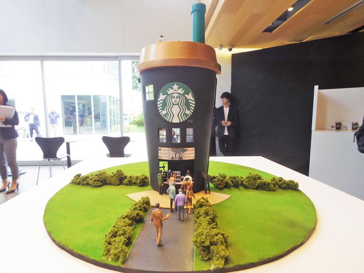 チルドカップ型のミニチュア作品（高さ32センチ）