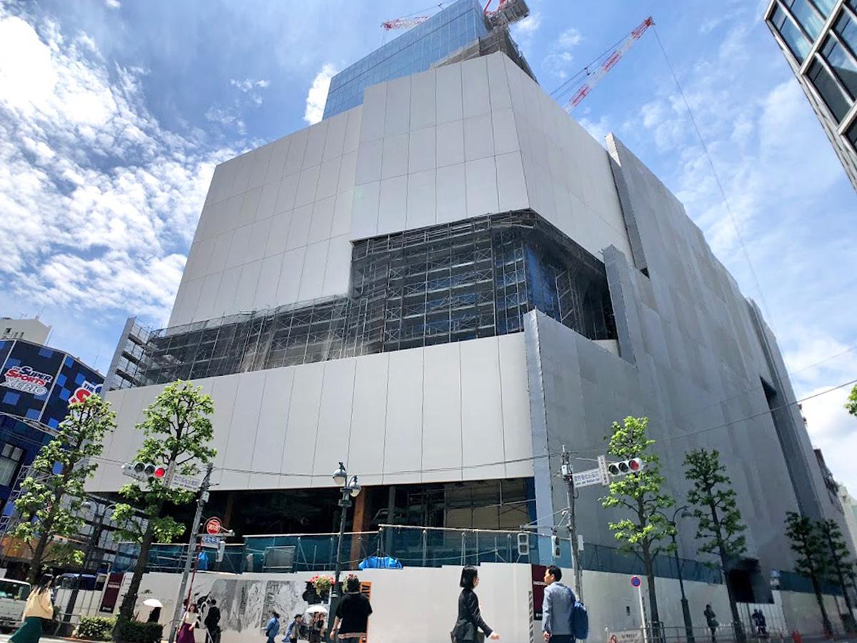 秋の開業に向け建設が進む「渋谷パルコ」外観（2019年5月撮影）
