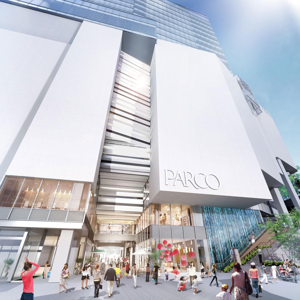 渋谷PARCO外観パース（スペイン坂方面より）&copy;竹中工務店