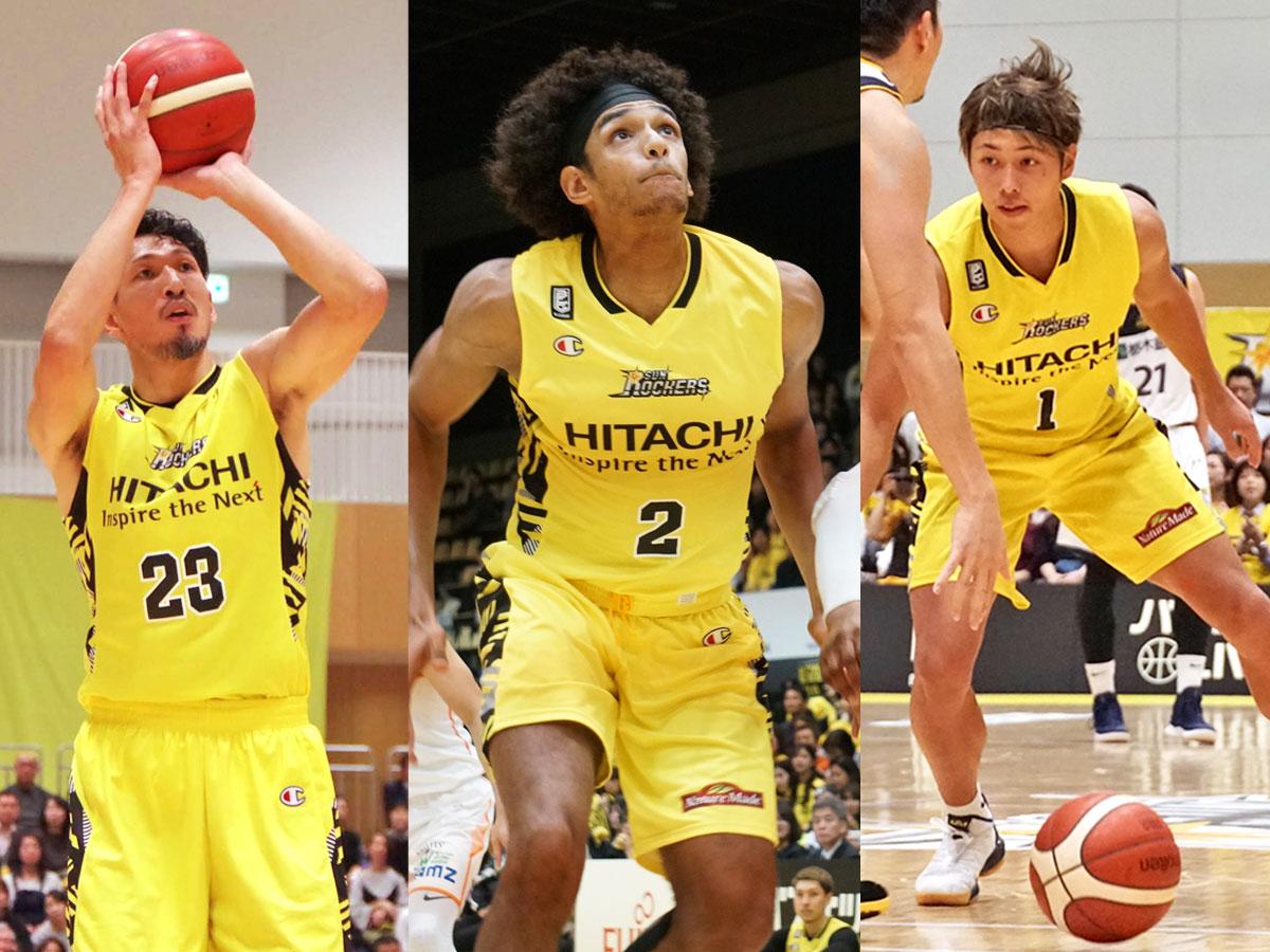 （左から）サンロッカーズ渋谷の野口大介選手、セバスチャン・サイズ選手、関野剛平選手