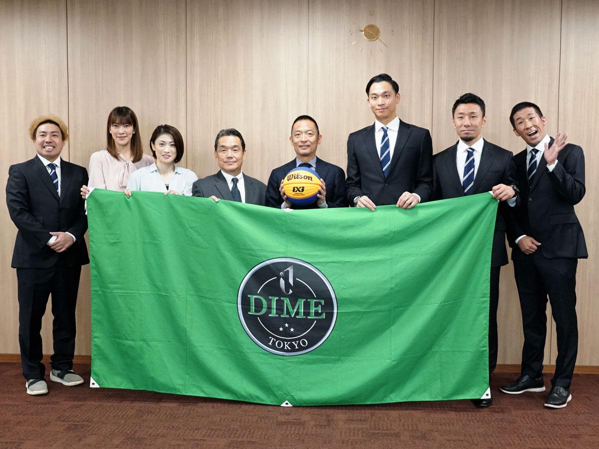 渋谷区長を表敬訪問した「TOKYO DIME」の選手たち